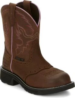 Justin Boots: Women's GY9980 Aged Bark With Diamond Cut Steel Toe Boots