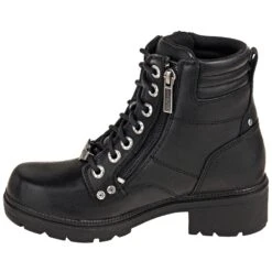 Harley Davidson Boots: Women's D83877 Zip Up Black Motorcycle Boots -Work Shoe Store harley davidson d83877 i 01