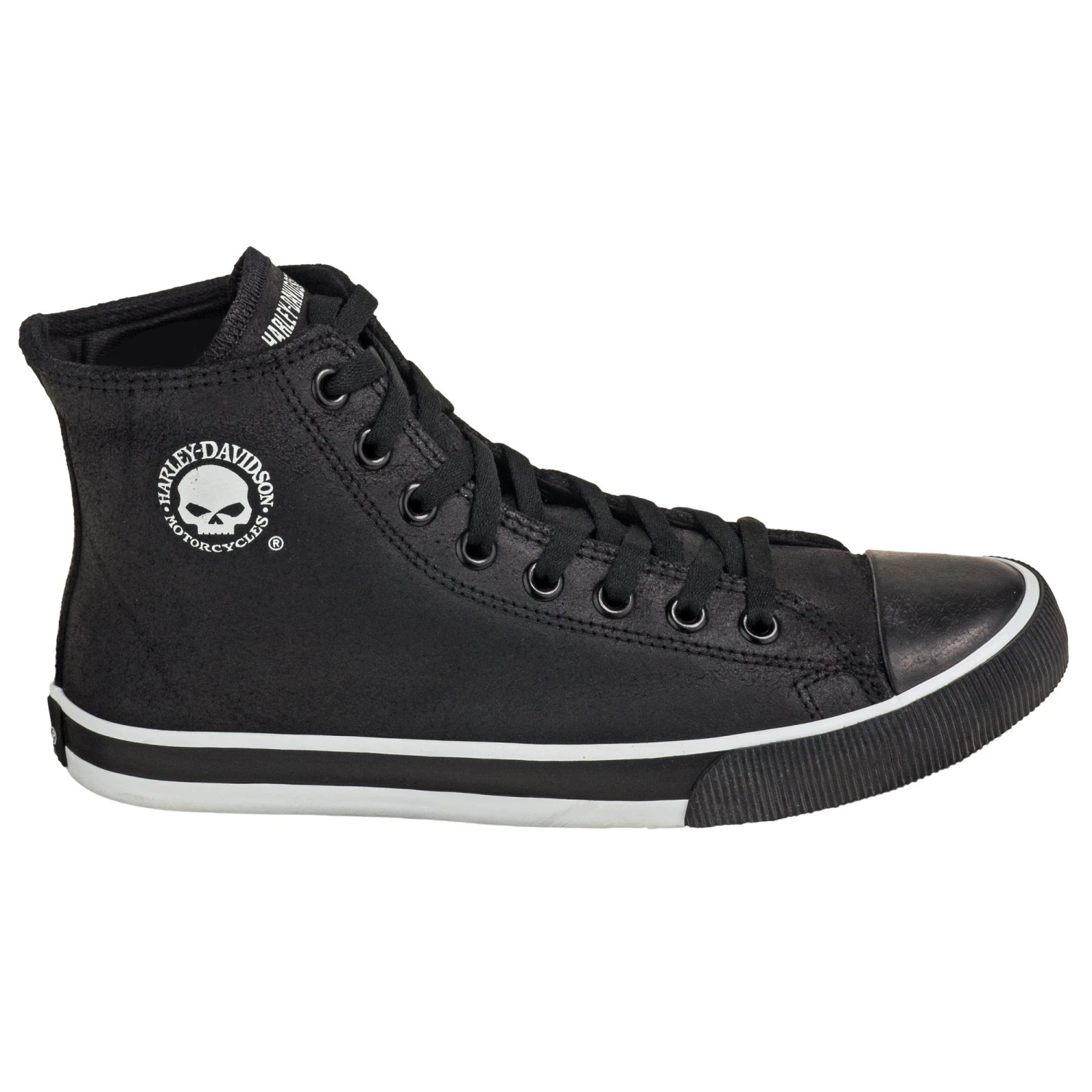 Harley Davidson Shoes: Baxter Men's Black/White D93341 High-Cut Sneakers 6 Harley Davidson Shoes: Baxter Men's Black/White D93341 High-Cut Sneakers - Image 4