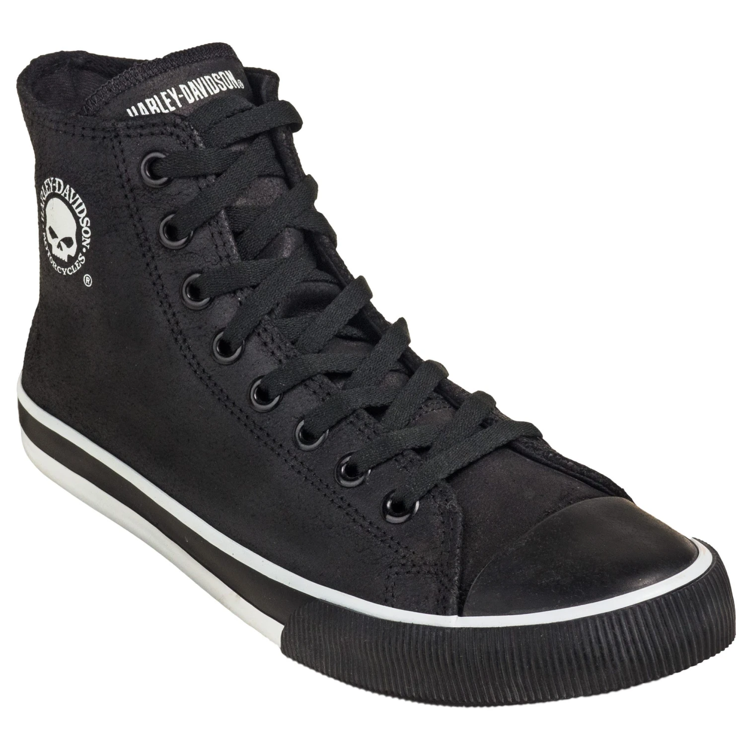 Harley Davidson Shoes: Baxter Men's Black/White D93341 High-Cut Sneakers 7 Harley Davidson Shoes: Baxter Men's Black/White D93341 High-Cut Sneakers - Image 5