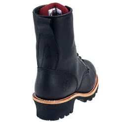 Chippewa Boots: Men's Steel Toe EH 73020 Black Logger Boots -Work Shoe Store image 45188