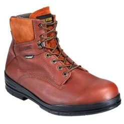 Wolverine Boots: Men's DuraShock 3122 Slip Resistant Brown Work Boots -Work Shoe Store image 53846