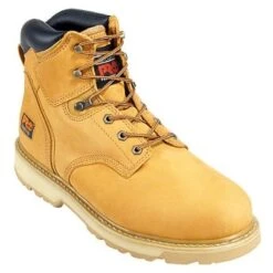 Timberland PRO Boots: Men's Pit Boss 33031 Wheat Nubuck 6" Steel Toe Work Boots