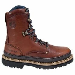 Georgia Boots: Men's Brown G8274 8 Inch Slip Resistant Work Boots