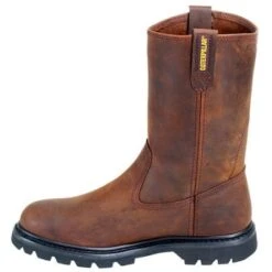 Caterpillar Boots: Men's Brown Revolver Slip-On 72191 Wellington Slip-Resistant Boots -Work Shoe Store image 85170