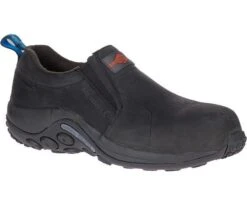 Merrell Shoes: Men's J099317 Black Jungle Moc Composite Toe Slip Resistant Slip On Work Shoe -Work Shoe Store j099317