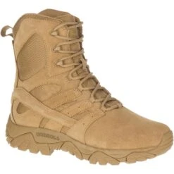 Merrell Boots: Unisex J099355 Tan Moab 2 Defense Slip Resistant Tactical Work Boot -Work Shoe Store j099355