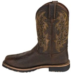 Justin Boots: Brown GR9050 Men's Waterproof George Strait Fireman Cowboy Boots -Work Shoe Store justin gs9050 i 01