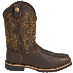 Justin Boots: Brown GR9050 Men's Waterproof George Strait Fireman Cowboy Boots -Work Shoe Store justin gs9050 o 01