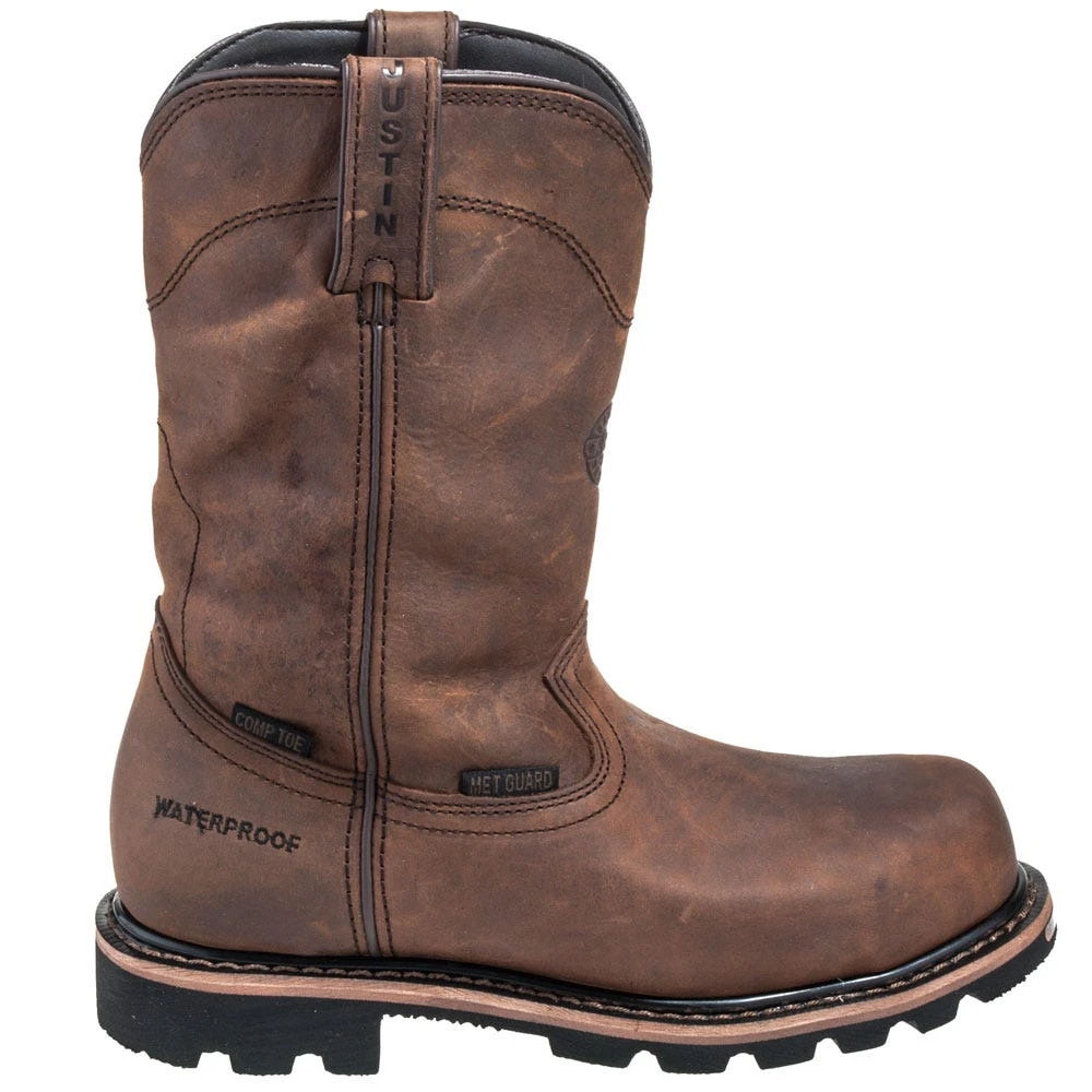 Justin Boots: Men's WK4630 Brown 10" Composite Toe Boots 6 Justin Boots: Men's WK4630 Brown 10" Composite Toe Boots - Image 4