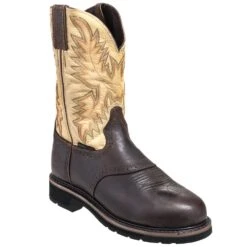 Justin Boots: Men's SE4661 Brown Stampede Steel Toe Cowboy Boots -Work Shoe Store justin wk4661 p 01