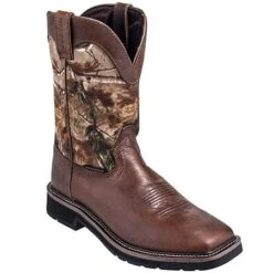 Justin Boots: Men's SE4676 RealTree Square Toe Cowboy Boots -Work Shoe Store justin wk4676 p 01