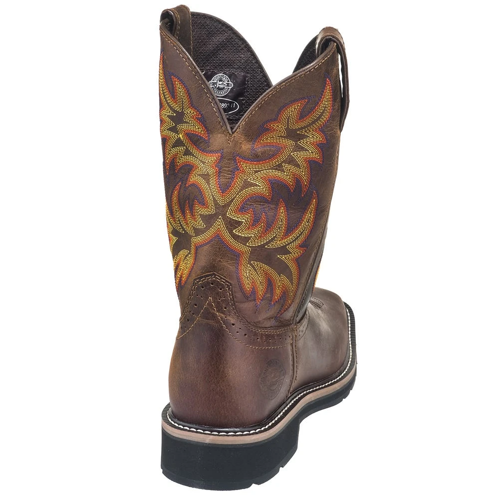 Justin Boots: Men's SE4681 Brown Square Toe Stampede Boots 9 Justin Boots: Men's SE4681 Brown Square Toe Stampede Boots - Image 7