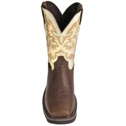 Justin Boots: Men's SE4684 Steel Toe EH White Cowhide 11-Inch Cowboy Work Boots -Work Shoe Store justin wk4684 f 01