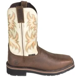 Justin Boots: Men's SE4684 Steel Toe EH White Cowhide 11-Inch Cowboy Work Boots -Work Shoe Store justin wk4684 o 01