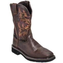 Justin Boots: Men's Steel Toe SE4690 Waterproof Stampede Work Boots -Work Shoe Store justin wk4690 p 01