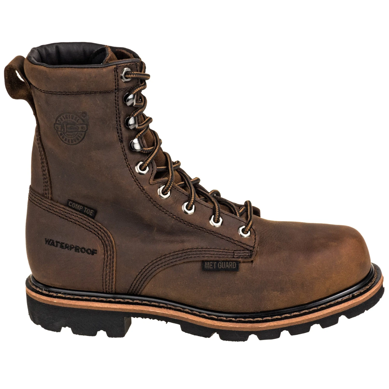 Justin Boots: Men's WK630 Brown Waterproof Composite Toe Met Guard Boots 6 Justin Boots: Men's WK630 Brown Waterproof Composite Toe Met Guard Boots - Image 4