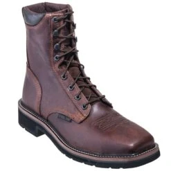 Justin Boots: Men's SE682 Steel Toe 8-Inch EH Stampede Work Boots -Work Shoe Store justin wk682 p 01