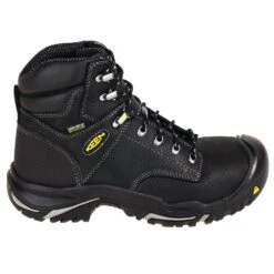 KEEN Utility Boots: Men's 1016778 Black 6-Inch Steel Toe EH Waterproof Mt. Vernon Work Boots -Work Shoe Store keen 1016778 o 001