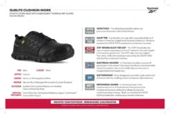 Reebok Shoes: Men's RB4046 EH Black Alloy Toe Athletic Internal Met Guard Oxfords -Work Shoe Store rb4046 rb460 inside box label