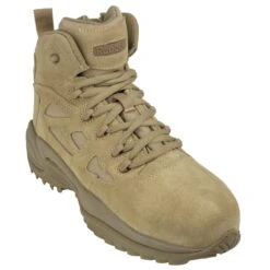 Reebok Boots: Men's Tan RB8694 Rapid Response EH Composite Toe Military Boots -Work Shoe Store rb8694 1