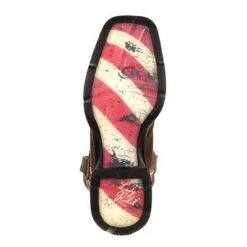 Durango Boots: Women's RD4414 Brown Rebel 10 Inch American Flag Pull On Square Toe Boot -Work Shoe Store rd4414 outsole