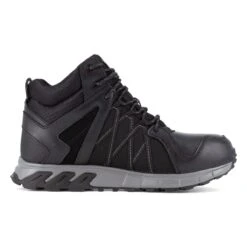 Reebok Footwear: Men's RB3401 Trailgrip Hitop Black Grey Waterproof Boots -Work Shoe Store reebok rb3401 trailgrip work left 01