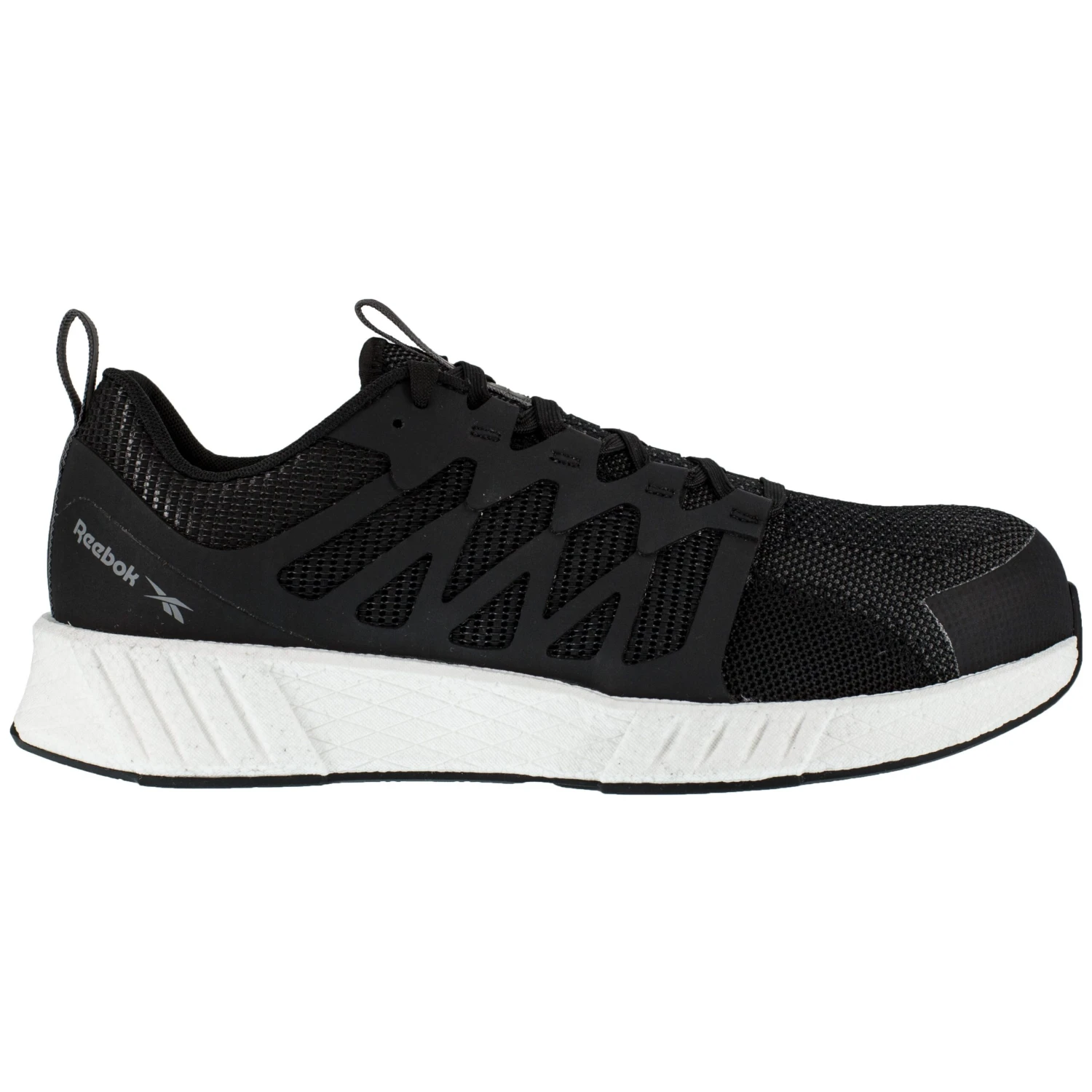 Reebok Shoes: Women's RB413 Black White Fusion Flexweave Composite Toe Slip Resistant Athletic Work Shoe 3 Reebok Shoes: Women's RB413 Black White Fusion Flexweave Composite Toe Slip Resistant Athletic Work Shoe