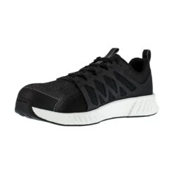 Reebok Shoes: Women's RB413 Black White Fusion Flexweave Composite Toe Slip Resistant Athletic Work Shoe 8 Reebok Shoes: Women's RB413 Black White Fusion Flexweave Composite Toe Slip Resistant Athletic Work Shoe -Work Shoe Store reebok rb413 fusion flexweave work 03