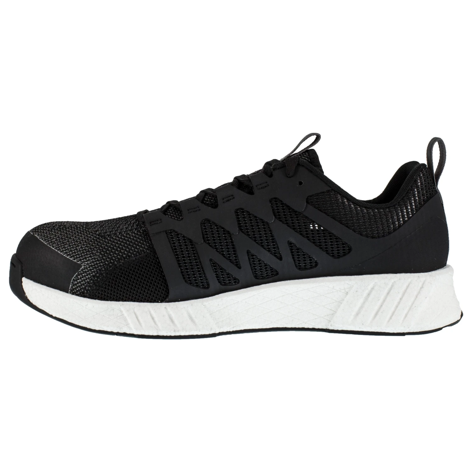 Reebok Shoes: Women's RB413 Black White Fusion Flexweave Composite Toe Slip Resistant Athletic Work Shoe 6 Reebok Shoes: Women's RB413 Black White Fusion Flexweave Composite Toe Slip Resistant Athletic Work Shoe - Image 4