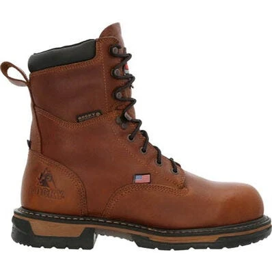 Rocky Boots: Men's RKK0363 Brown Ironclad 8 Inch USA Made Steel Toe Waterproof Work Boot 4 Rocky Boots: Men's RKK0363 Brown Ironclad 8 Inch USA Made Steel Toe Waterproof Work Boot - Image 2