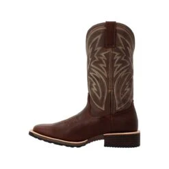 Rocky Boots: Men's RKW0405 Brown Soft Toe 12" Tall Oaks Western Pull On Boot -Work Shoe Store rkw0405 4edit