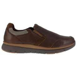 Rockport Works Shoes: Men's RK5710 Brown Steel Toe Slip On Casual Shoe -Work Shoe Store rockport rk5710 primetime casuals 01