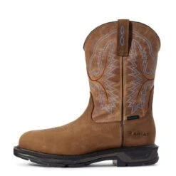 Ariat Boots: Men's 10031474 Distressed Brown WorkHog XT Waterproof Work Boot 9 Ariat Boots: Men's 10031474 Distressed Brown WorkHog XT Waterproof Work Boot -Work Shoe Store s20 mns work couto 10031474 side