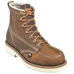 Thorogood Boots: Men's 804-4375 Brown 6-Inch USA-Made Moc EH Steel Toe Work Boots -Work Shoe Store thorogood 804 4375 p 01