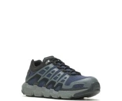 Wolverine Shoes: Men's W211176 Navy Composite Toe Rev DuraShocks Work Shoe