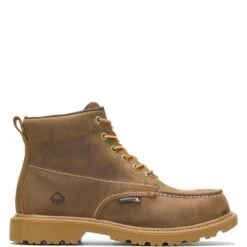 Wolverine Boots: Men's W221049 Tan Steel Toe Floorhand Moc Toe Waterproof Work Boot -Work Shoe Store w221049 1